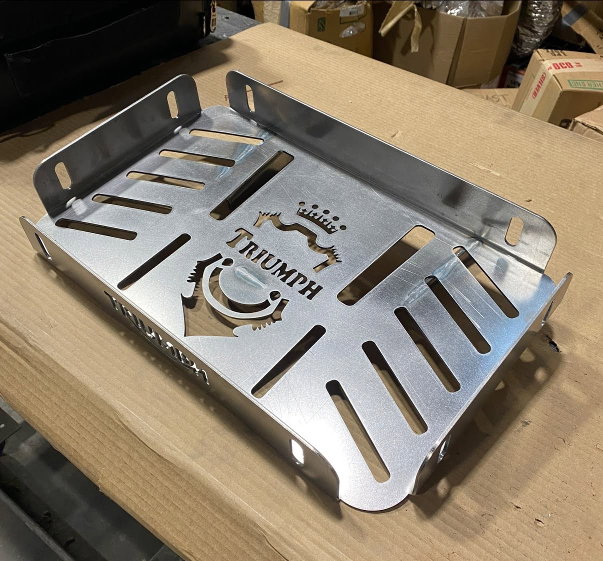 Custom aluminum motorcycle rack